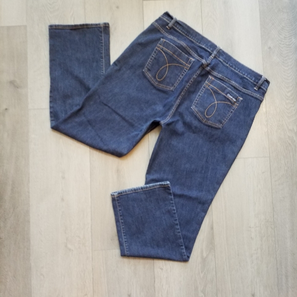 CK womens dark blue stretch denim bootcut jeans size 20W - Picture 11 of 13